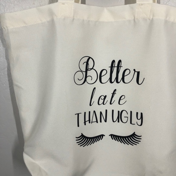 Custom Canvas Reusable Tote Bag Polyester Cream - Picture 2 of 3